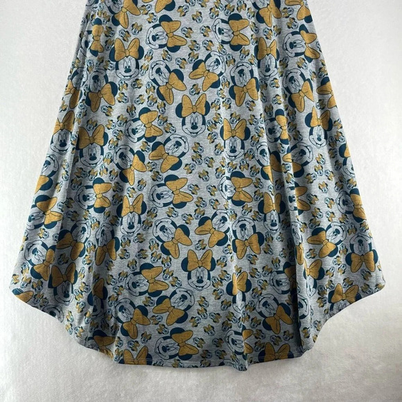 LuLaRoe Dress Size XS Carly Swing Minnie Mouse Short Sleeve Hi Low Stretch Gray - Picture 6 of 11